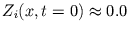 $ Z_{i}(x, t=0) \approx 0.0$