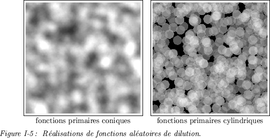 \begin{figure}
\centerline {\begin{tabular}{cc}
\fbox{\psfig{figure=drfco1.eps,h...
...t Figure I-5 : R\'ealisations de fonctions alatoires de dilution.}
\end{figure}