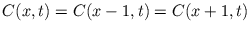 $ C(x,t) = C(x-1,t) = C(x+1,t)$