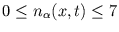 $ 0 \leq n_{\alpha}(x,t) \leq 7$