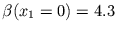 $ \beta (x_{1}=0)= 4.3$