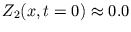 $ Z_{2}(x, t=0) \approx 0.0$